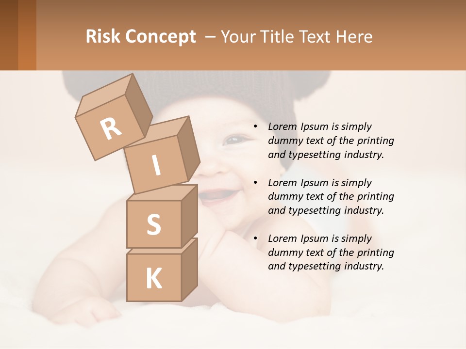 A Baby Wearing A Brown Hat Laying On Top Of A Bed PowerPoint Template