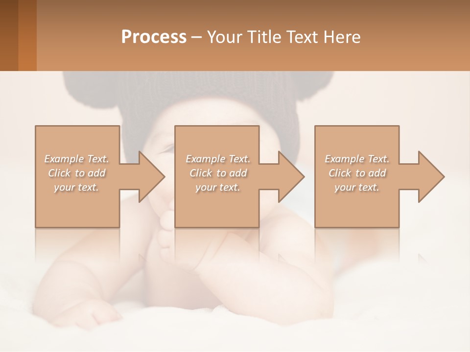 A Baby Wearing A Brown Hat Laying On Top Of A Bed PowerPoint Template