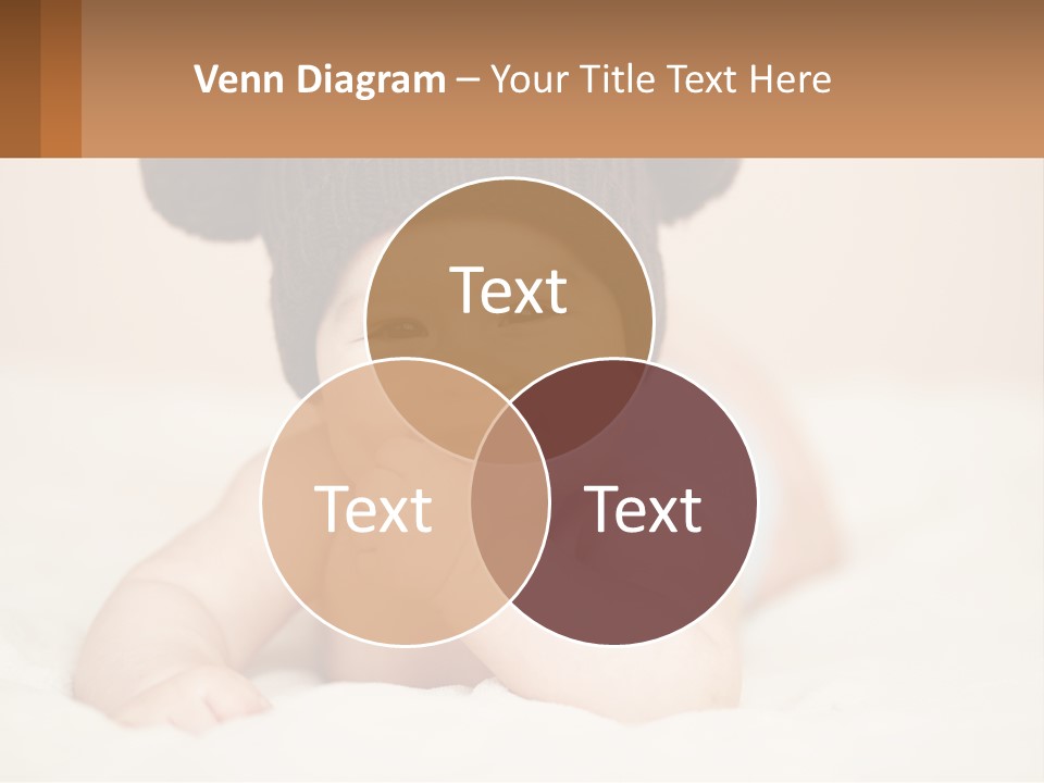 A Baby Wearing A Brown Hat Laying On Top Of A Bed PowerPoint Template