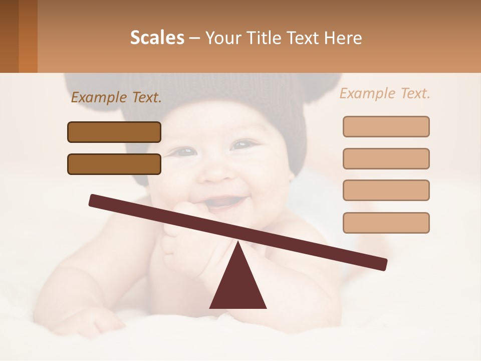 A Baby Wearing A Brown Hat Laying On Top Of A Bed PowerPoint Template