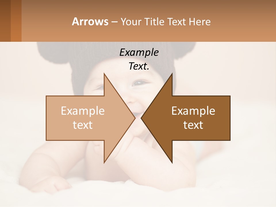 A Baby Wearing A Brown Hat Laying On Top Of A Bed PowerPoint Template