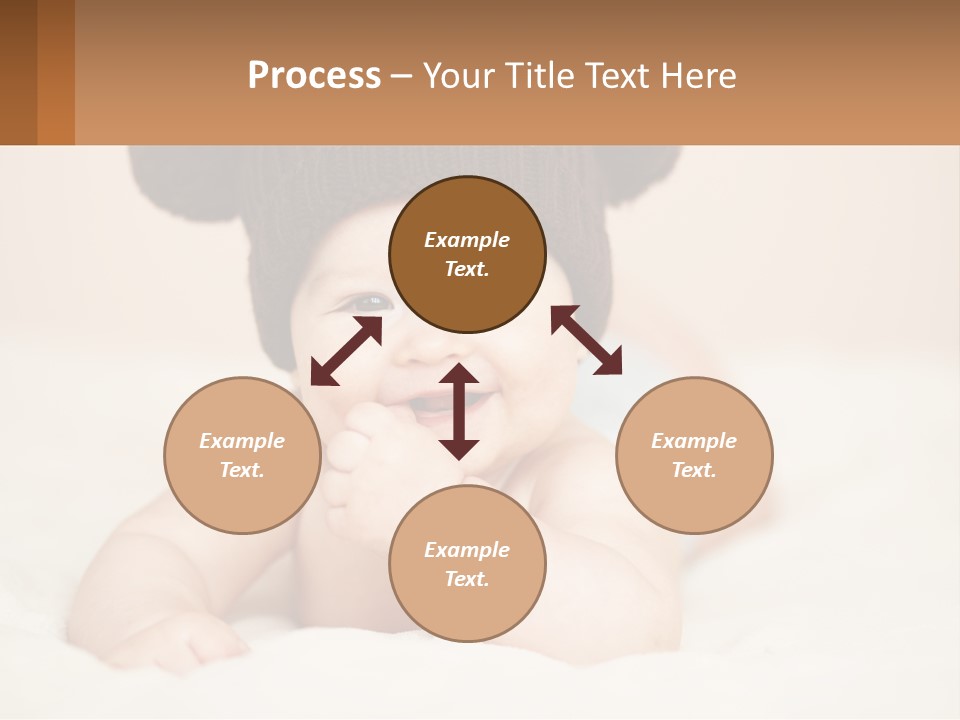 A Baby Wearing A Brown Hat Laying On Top Of A Bed PowerPoint Template