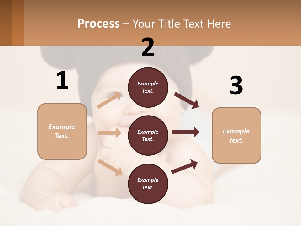 A Baby Wearing A Brown Hat Laying On Top Of A Bed PowerPoint Template