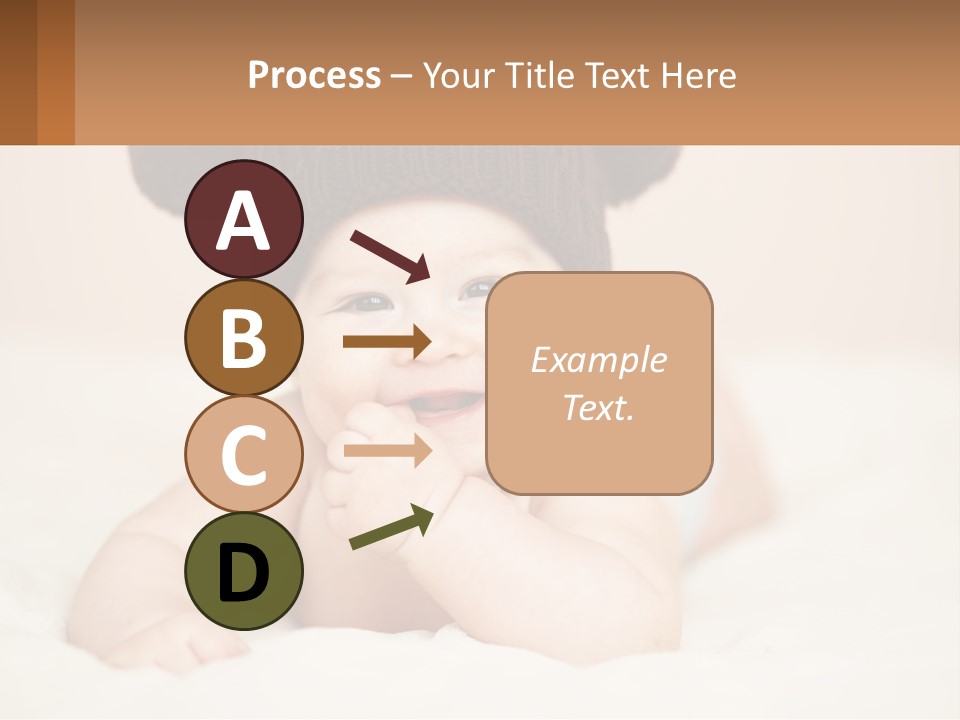 A Baby Wearing A Brown Hat Laying On Top Of A Bed PowerPoint Template