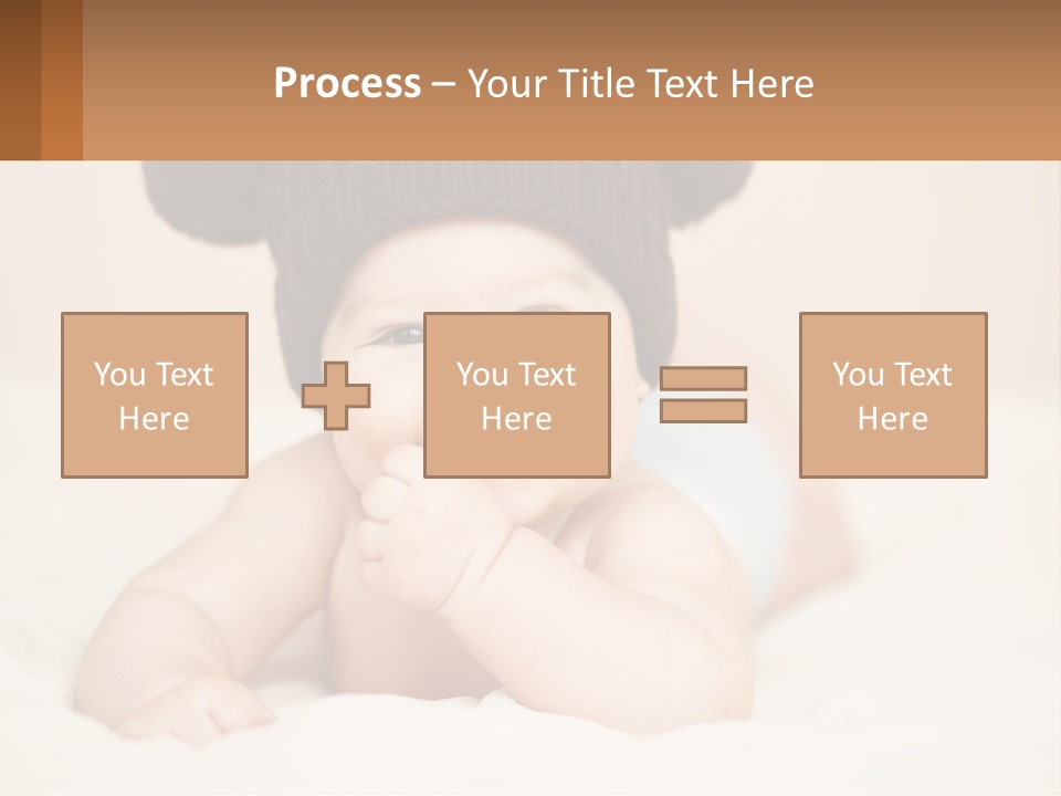 A Baby Wearing A Brown Hat Laying On Top Of A Bed PowerPoint Template