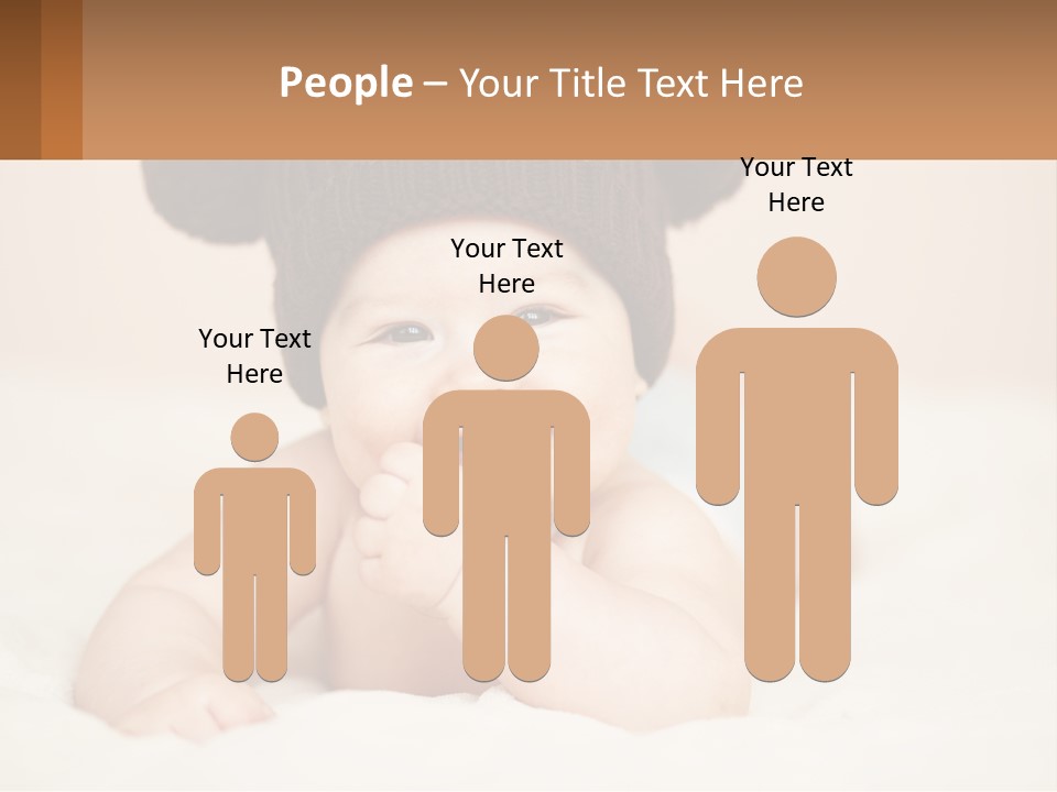 A Baby Wearing A Brown Hat Laying On Top Of A Bed PowerPoint Template