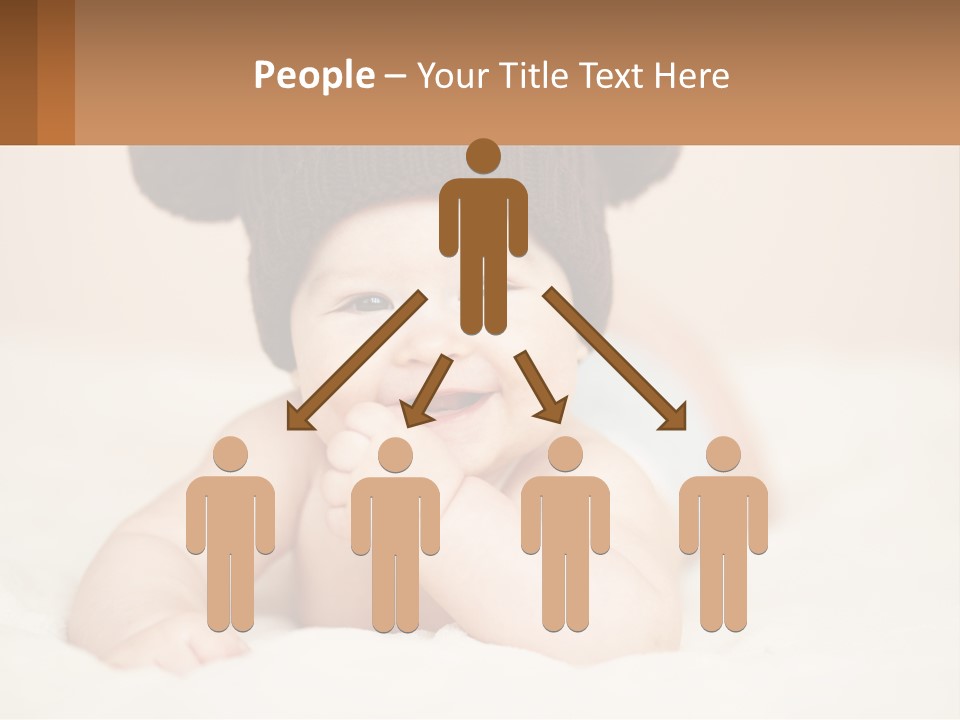 A Baby Wearing A Brown Hat Laying On Top Of A Bed PowerPoint Template