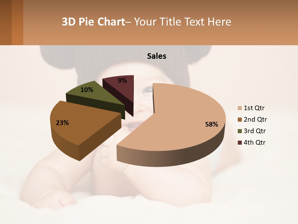 A Baby Wearing A Brown Hat Laying On Top Of A Bed PowerPoint Template