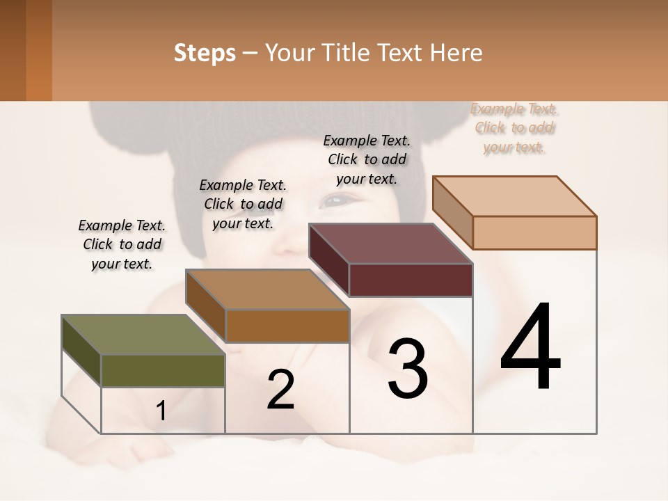 A Baby Wearing A Brown Hat Laying On Top Of A Bed PowerPoint Template