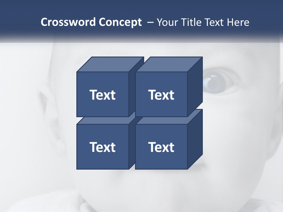A Baby With Blue Eyes Is Looking At The Camera PowerPoint Template