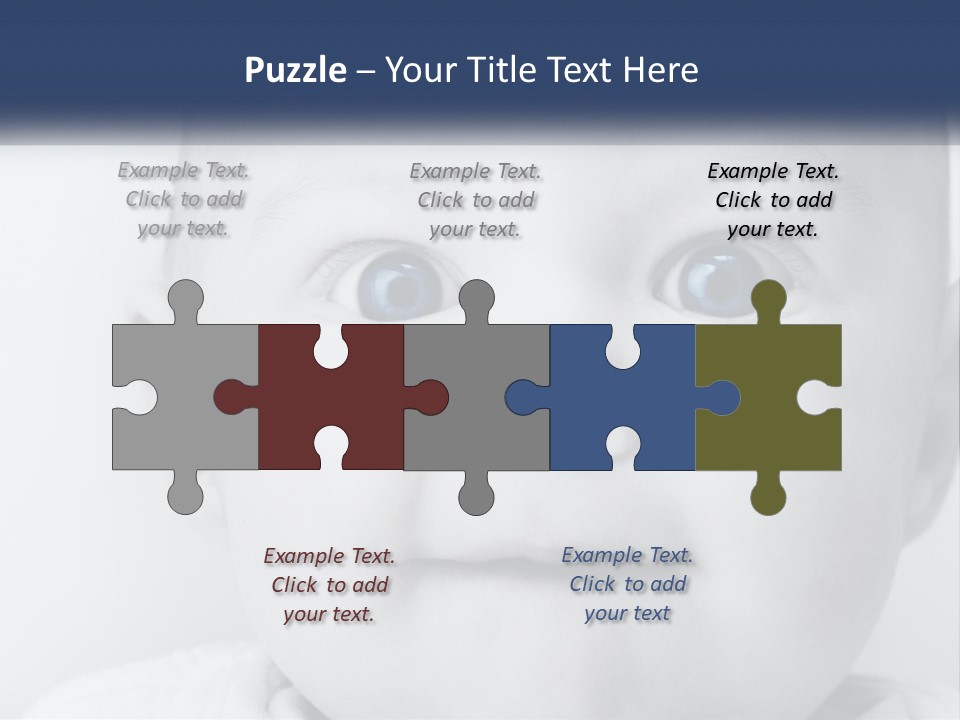 A Baby With Blue Eyes Is Looking At The Camera PowerPoint Template