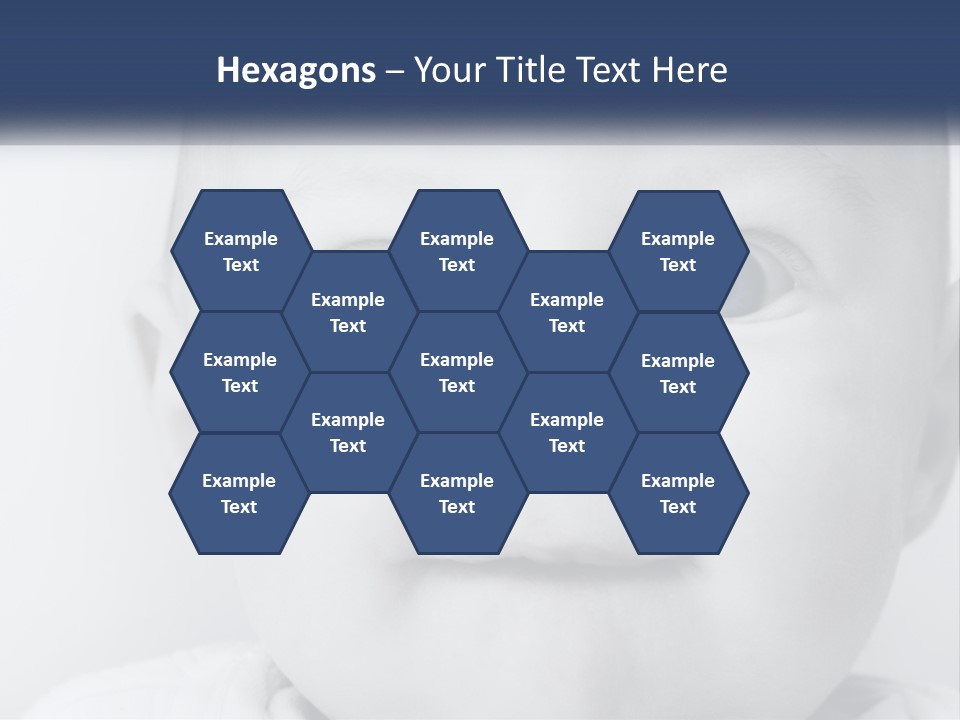 A Baby With Blue Eyes Is Looking At The Camera PowerPoint Template