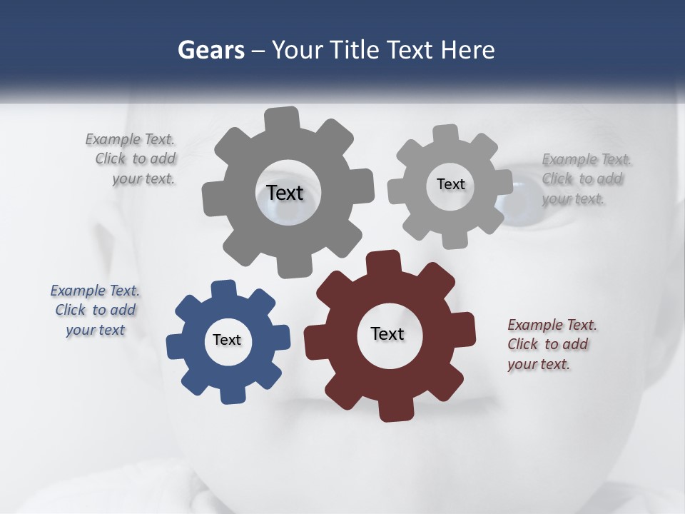 A Baby With Blue Eyes Is Looking At The Camera PowerPoint Template