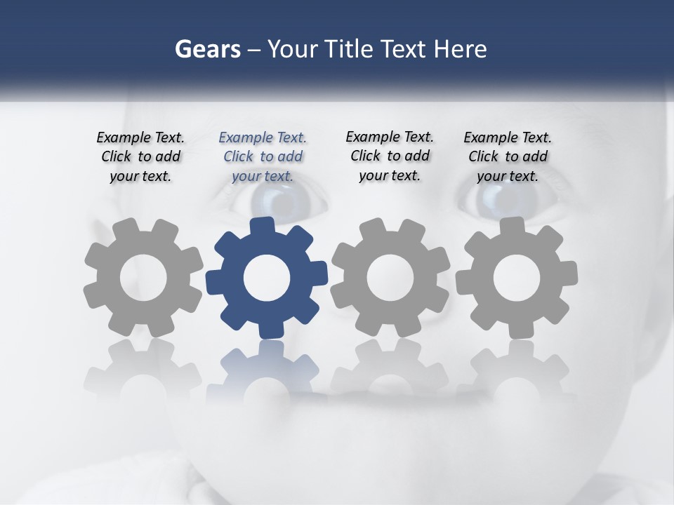 A Baby With Blue Eyes Is Looking At The Camera PowerPoint Template