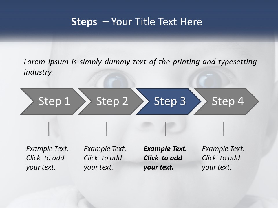 A Baby With Blue Eyes Is Looking At The Camera PowerPoint Template