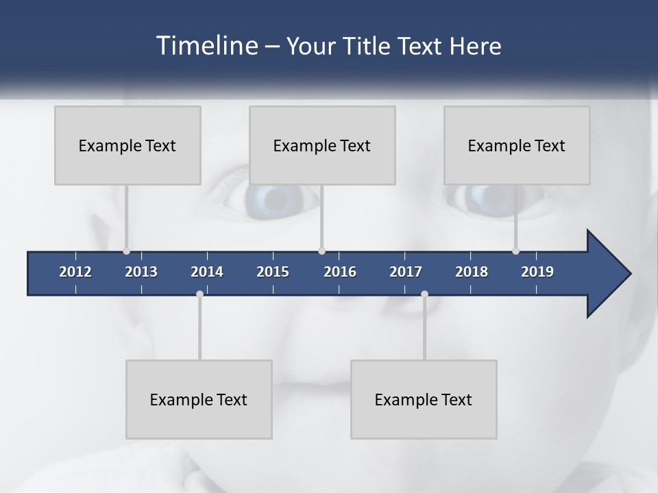 A Baby With Blue Eyes Is Looking At The Camera PowerPoint Template