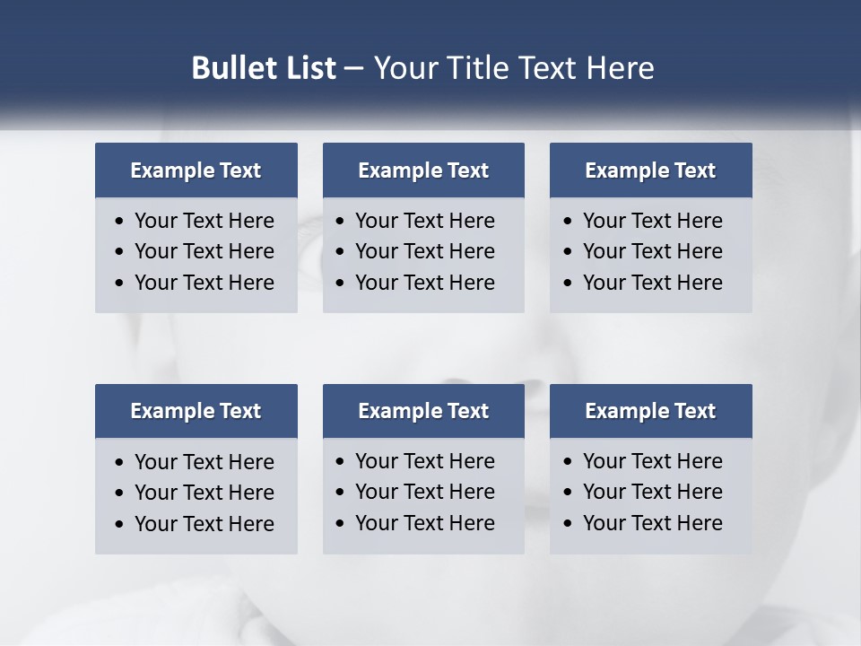 A Baby With Blue Eyes Is Looking At The Camera PowerPoint Template