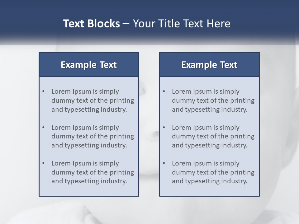 A Baby With Blue Eyes Is Looking At The Camera PowerPoint Template