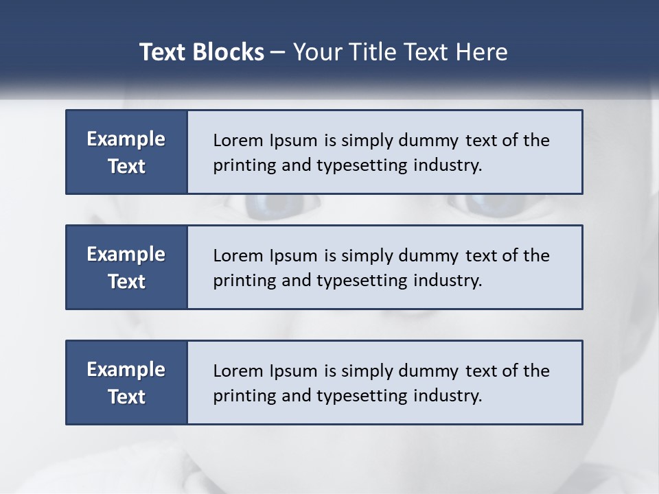 A Baby With Blue Eyes Is Looking At The Camera PowerPoint Template