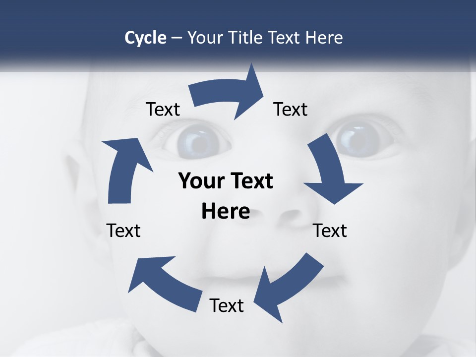 A Baby With Blue Eyes Is Looking At The Camera PowerPoint Template