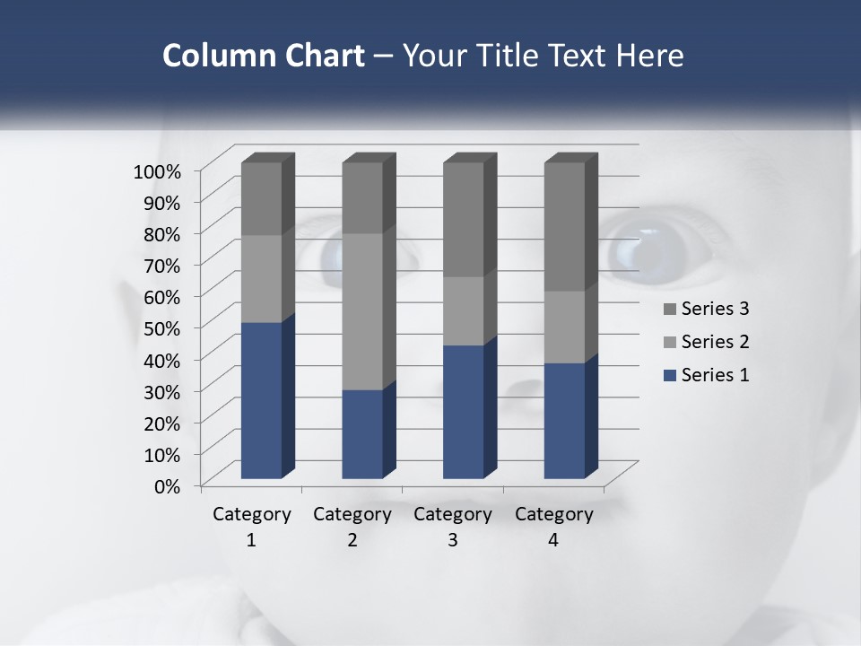A Baby With Blue Eyes Is Looking At The Camera PowerPoint Template