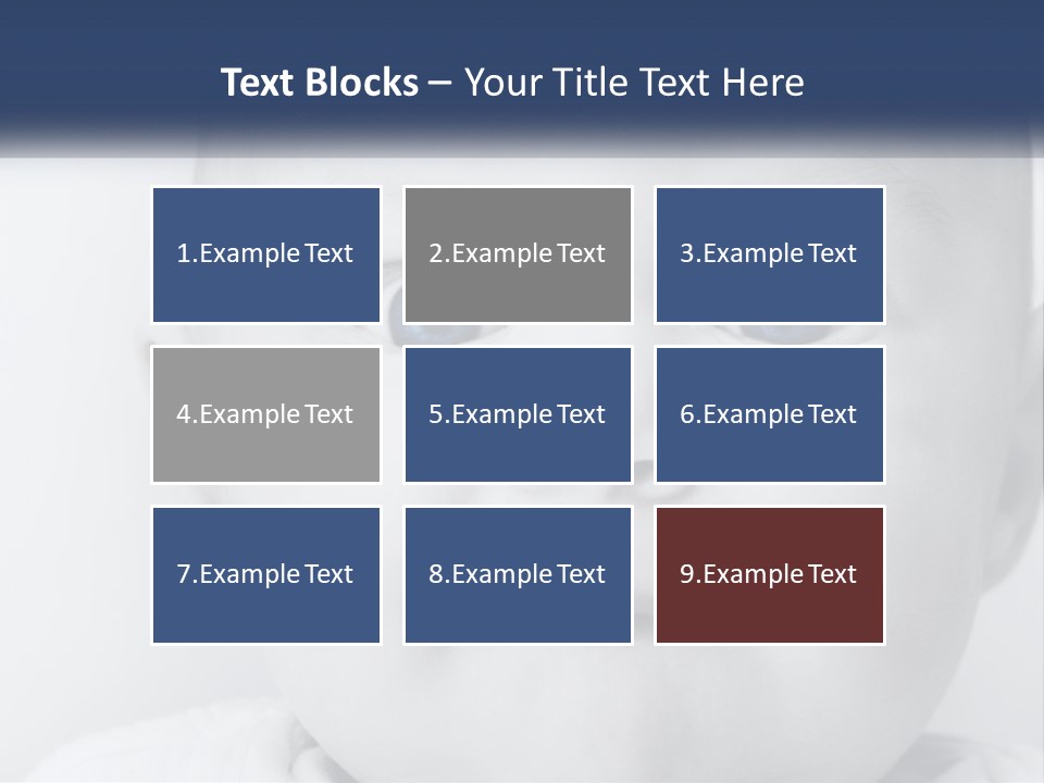 A Baby With Blue Eyes Is Looking At The Camera PowerPoint Template