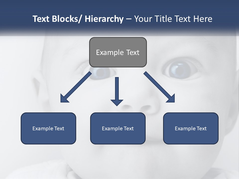 A Baby With Blue Eyes Is Looking At The Camera PowerPoint Template