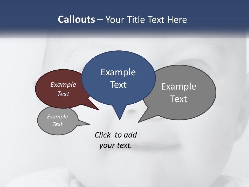 A Baby With Blue Eyes Is Looking At The Camera PowerPoint Template