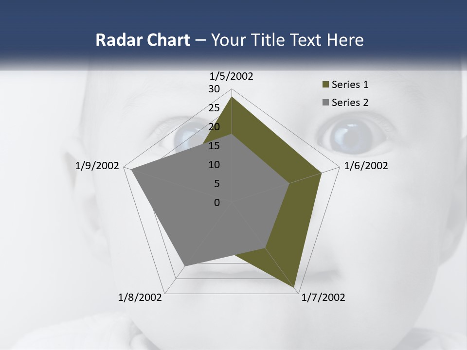 A Baby With Blue Eyes Is Looking At The Camera PowerPoint Template