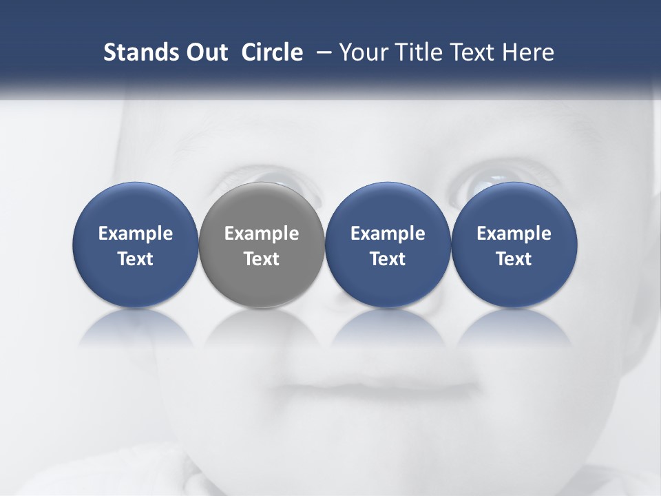 A Baby With Blue Eyes Is Looking At The Camera PowerPoint Template