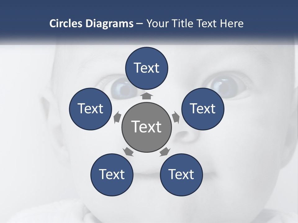 A Baby With Blue Eyes Is Looking At The Camera PowerPoint Template