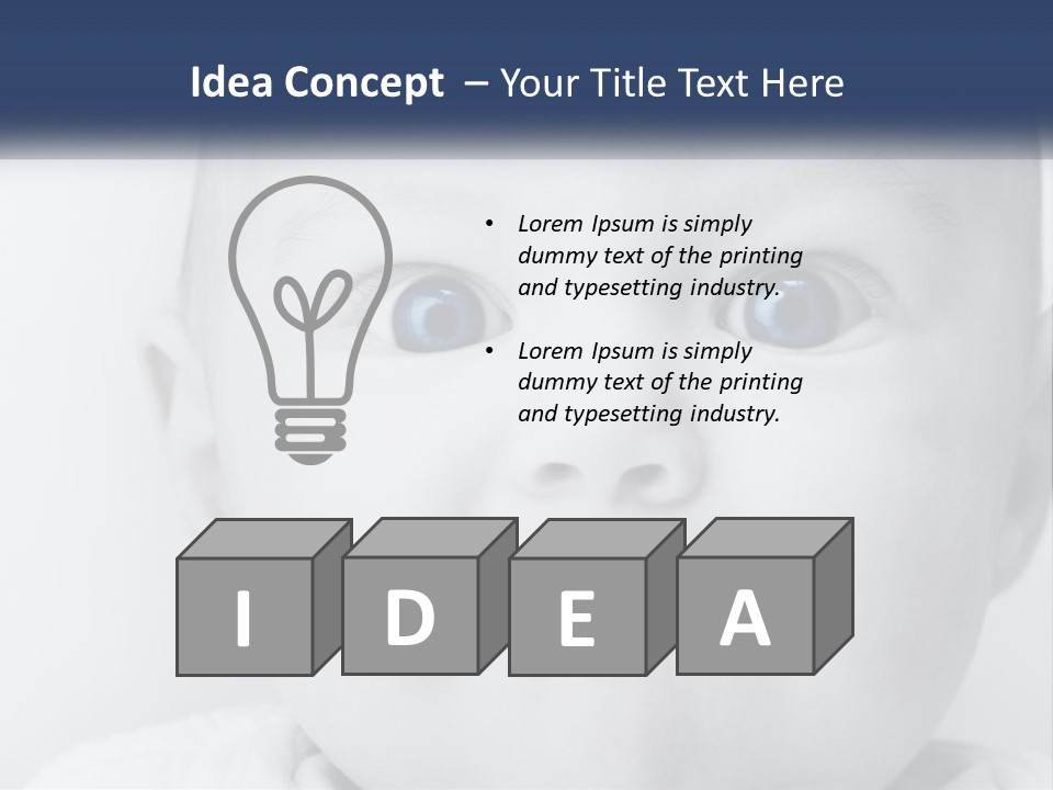 A Baby With Blue Eyes Is Looking At The Camera PowerPoint Template