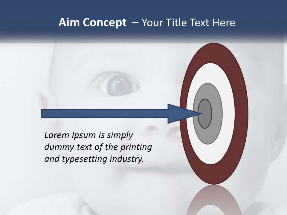 A Baby With Blue Eyes Is Looking At The Camera PowerPoint Template