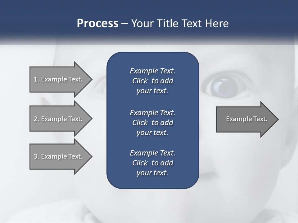 A Baby With Blue Eyes Is Looking At The Camera PowerPoint Template