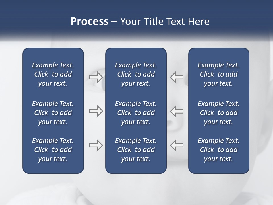 A Baby With Blue Eyes Is Looking At The Camera PowerPoint Template