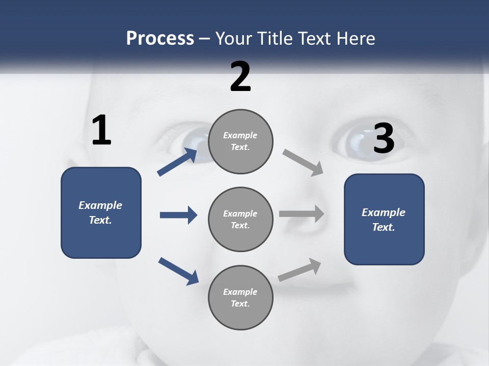 A Baby With Blue Eyes Is Looking At The Camera PowerPoint Template