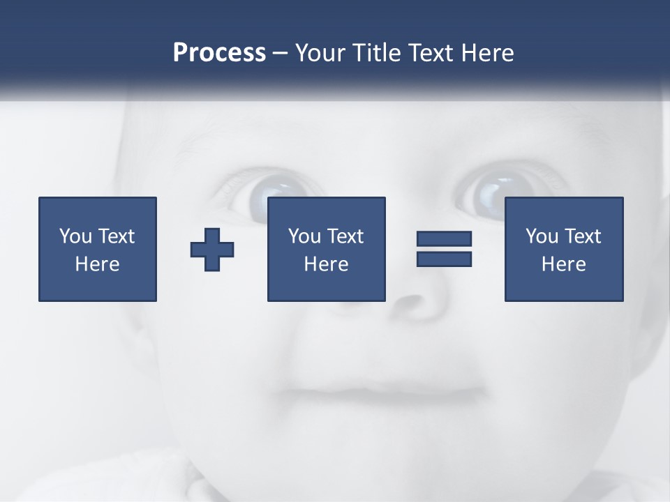 A Baby With Blue Eyes Is Looking At The Camera PowerPoint Template