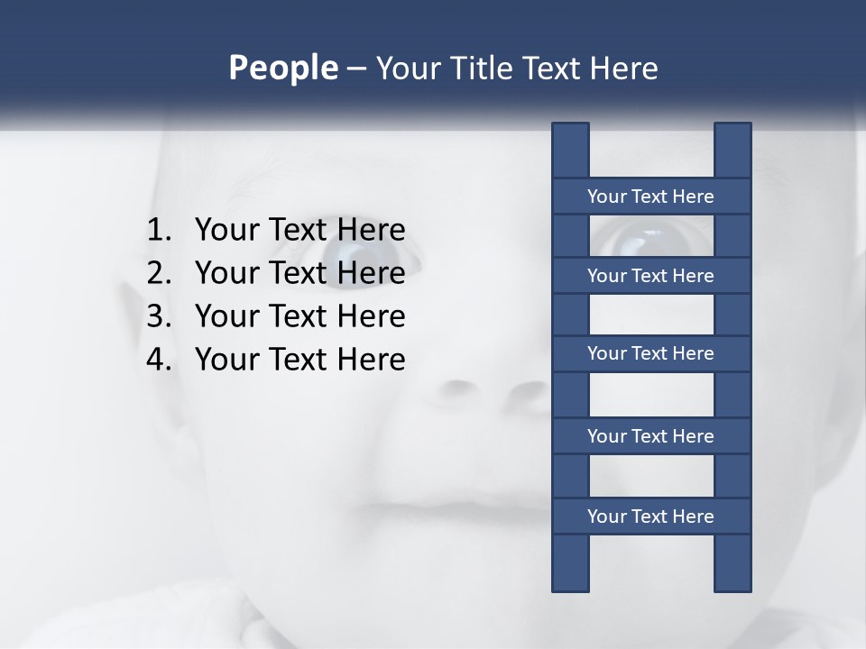 A Baby With Blue Eyes Is Looking At The Camera PowerPoint Template