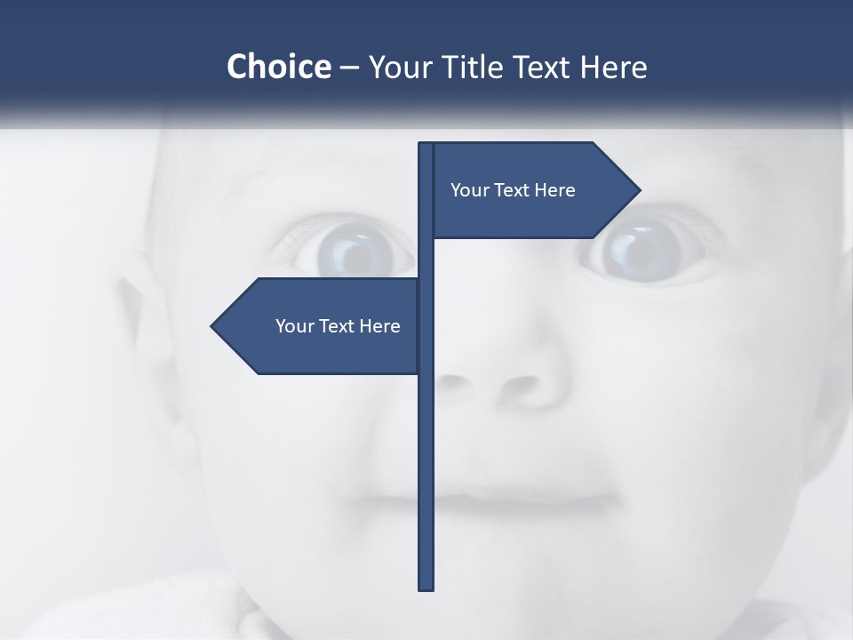 A Baby With Blue Eyes Is Looking At The Camera PowerPoint Template