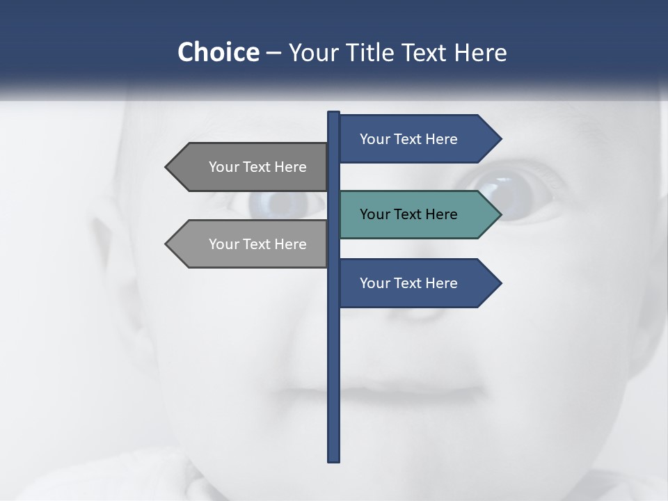 A Baby With Blue Eyes Is Looking At The Camera PowerPoint Template