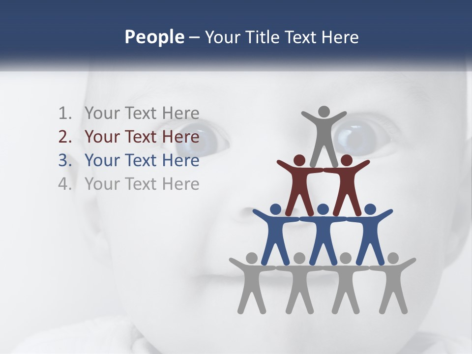 A Baby With Blue Eyes Is Looking At The Camera PowerPoint Template