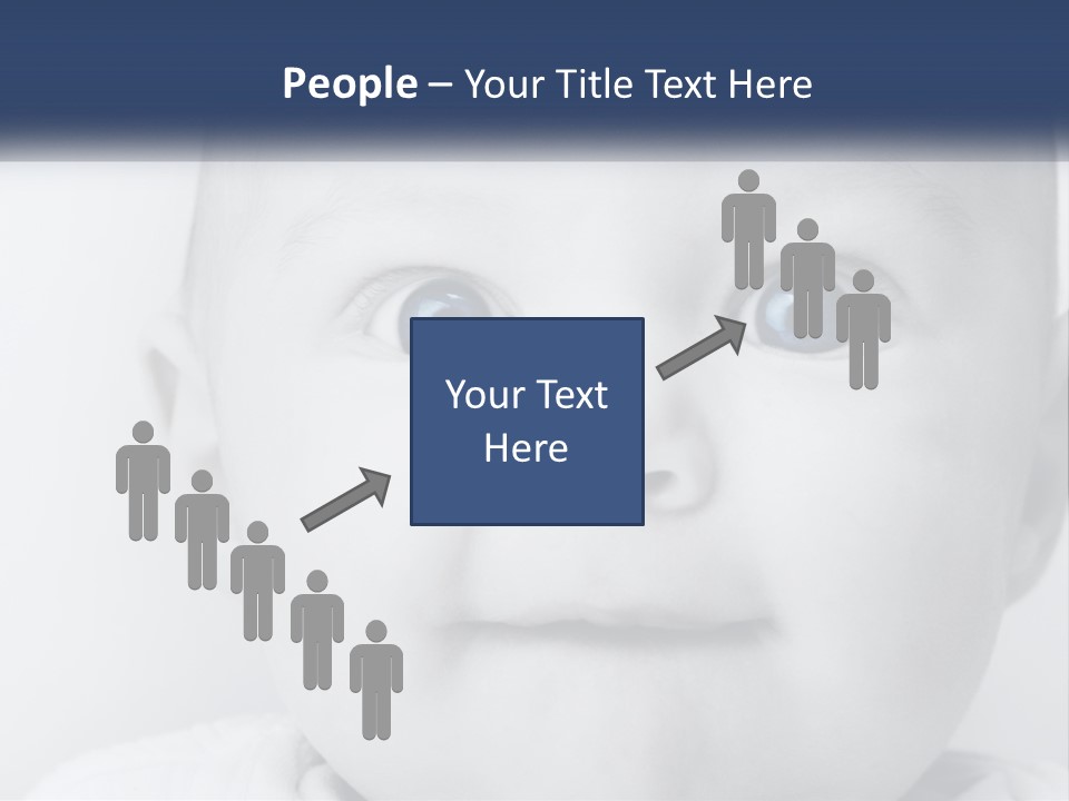 A Baby With Blue Eyes Is Looking At The Camera PowerPoint Template