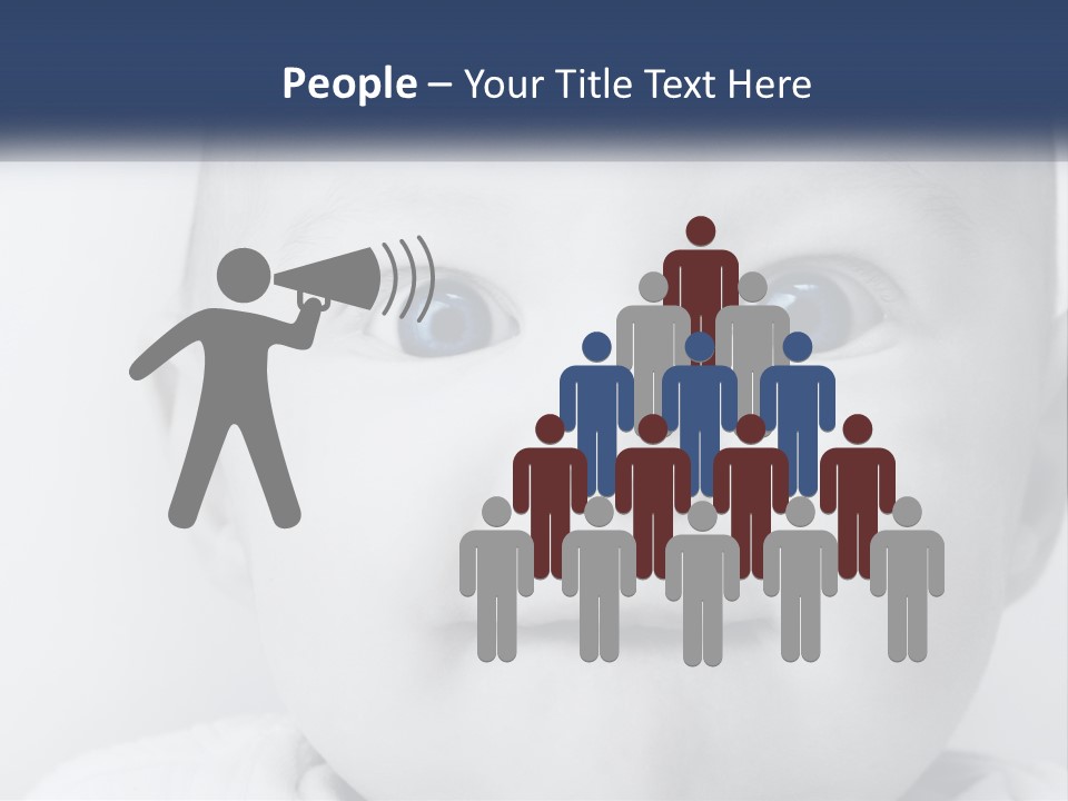 A Baby With Blue Eyes Is Looking At The Camera PowerPoint Template