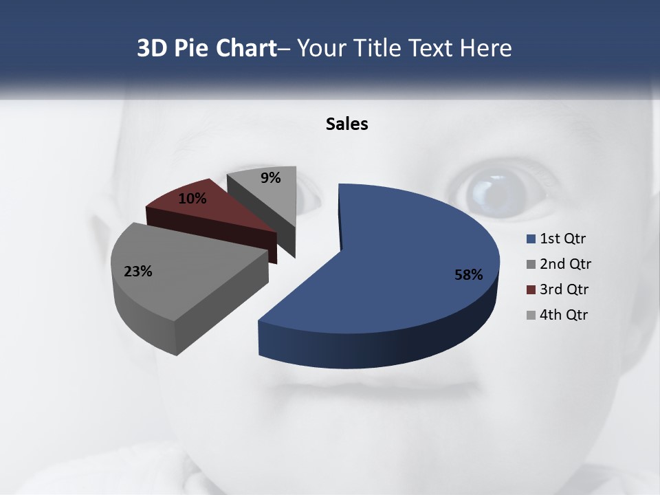 A Baby With Blue Eyes Is Looking At The Camera PowerPoint Template