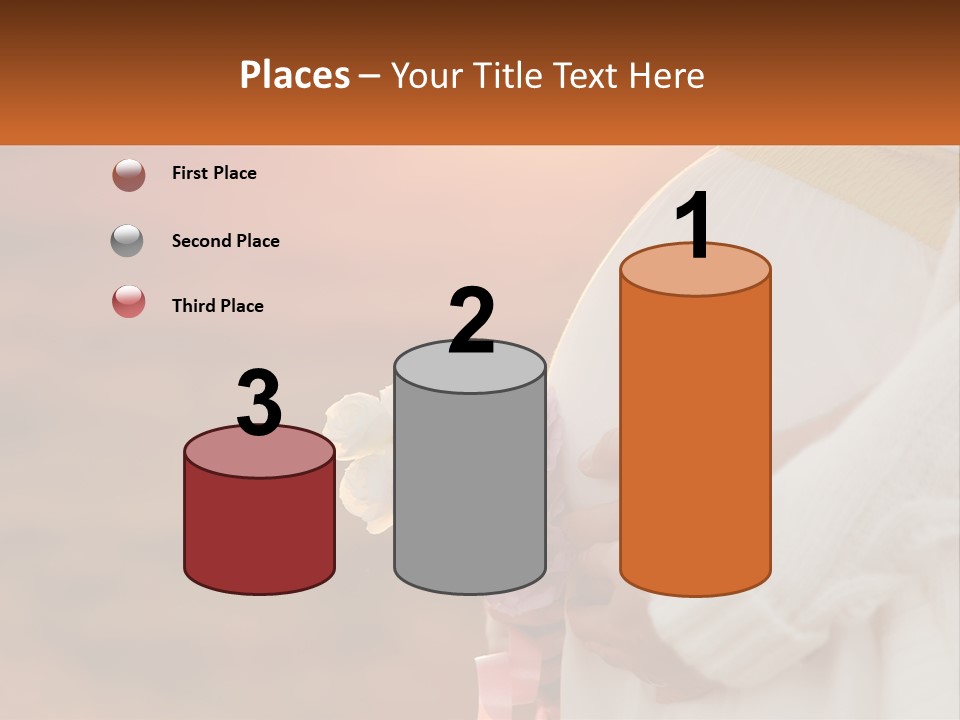 A Pregnant Woman Holding A Bouquet Of Flowers PowerPoint Template