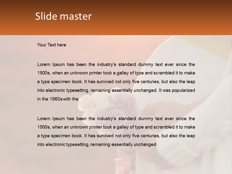 A Pregnant Woman Holding A Bouquet Of Flowers PowerPoint Template