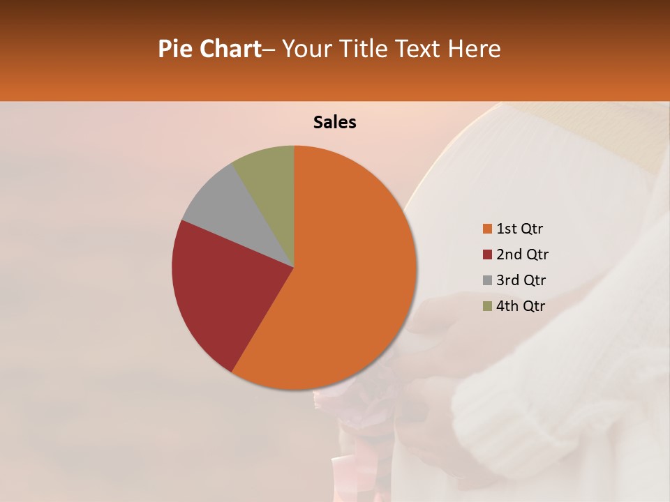 A Pregnant Woman Holding A Bouquet Of Flowers PowerPoint Template