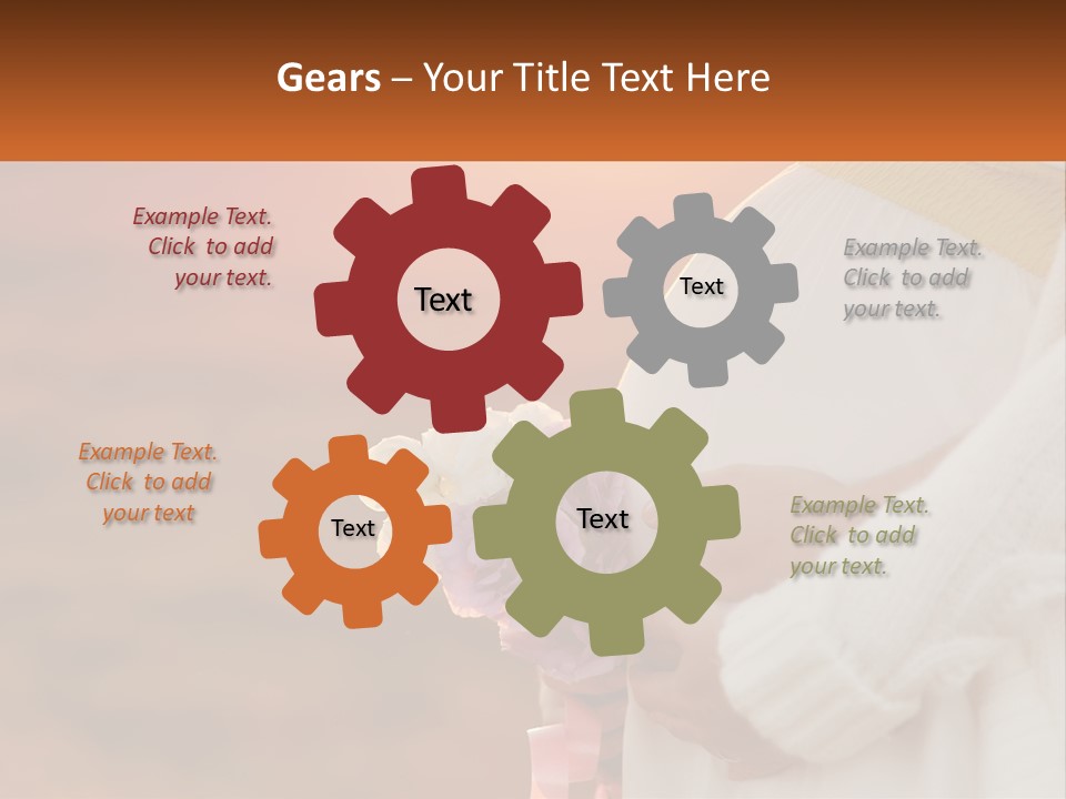 A Pregnant Woman Holding A Bouquet Of Flowers PowerPoint Template