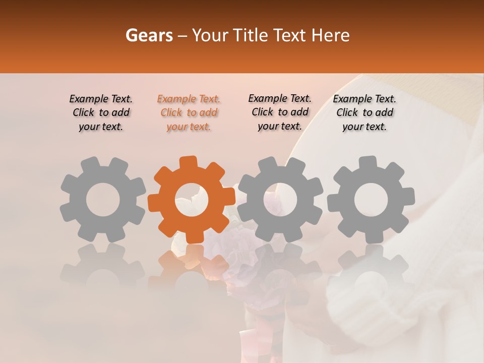 A Pregnant Woman Holding A Bouquet Of Flowers PowerPoint Template