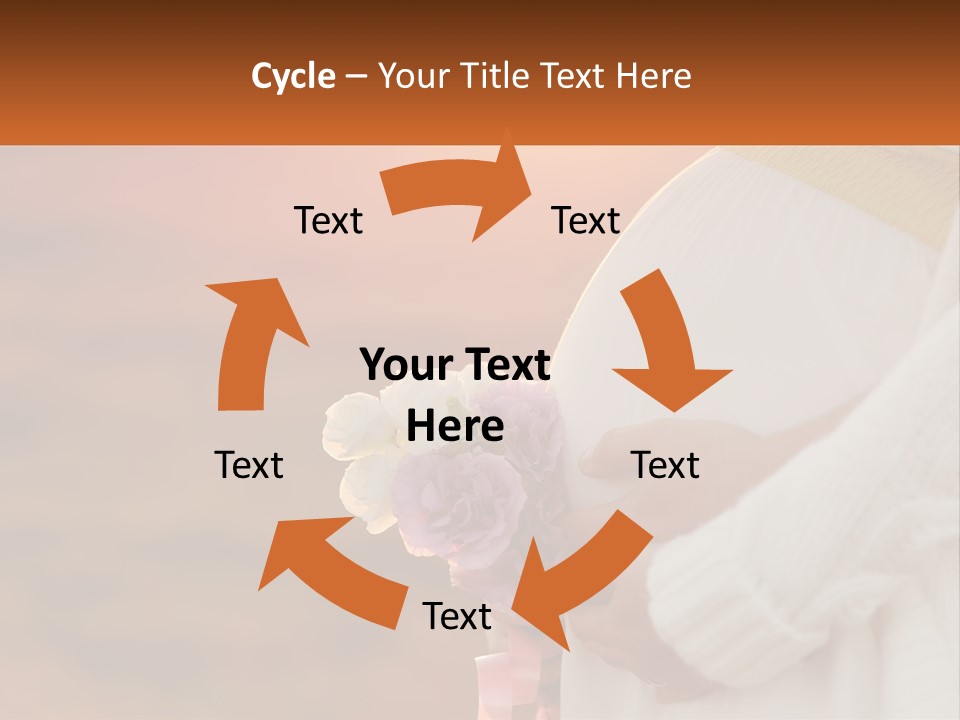 A Pregnant Woman Holding A Bouquet Of Flowers PowerPoint Template